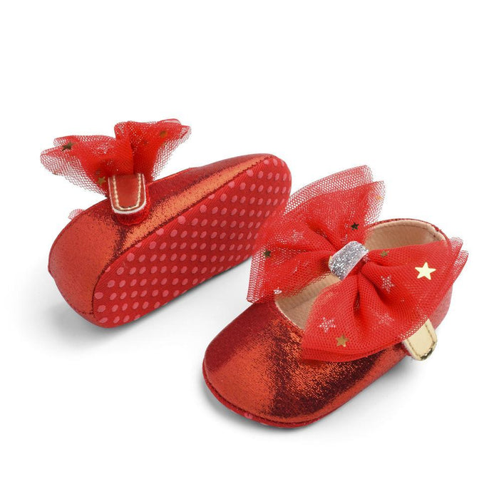 Baby / Toddler Girl Stars Decor Bowknot Solid Prewalker Shoes