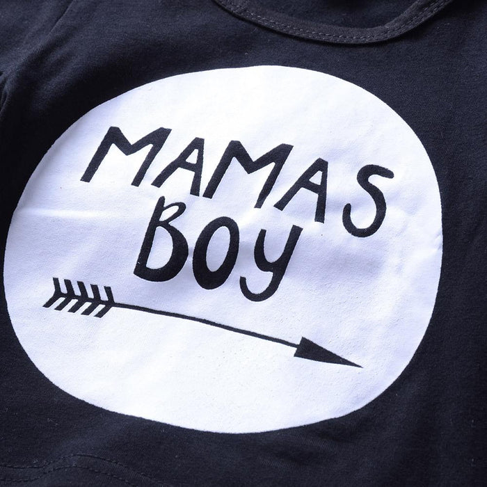 Baby Boy Fashionable MAMA'S BOY Print Tee and Pants Set