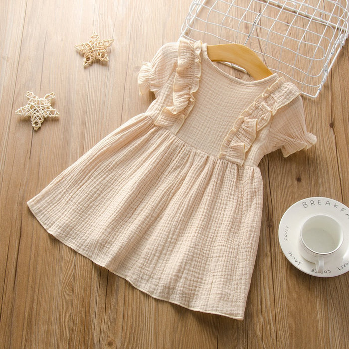 Baby/Toddler's  Color Solid Round-collar dress