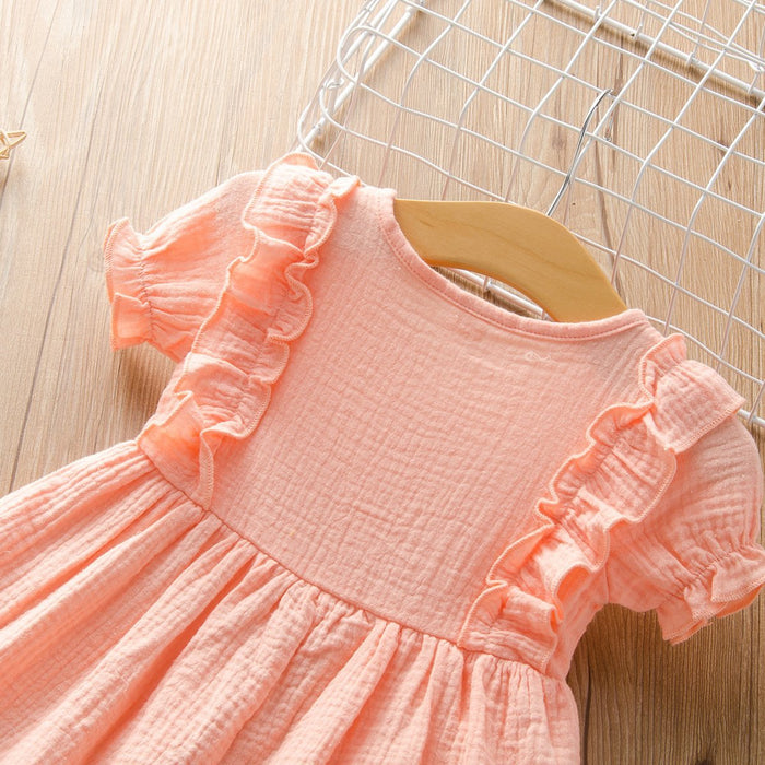 Baby/Toddler's  Color Solid Round-collar dress