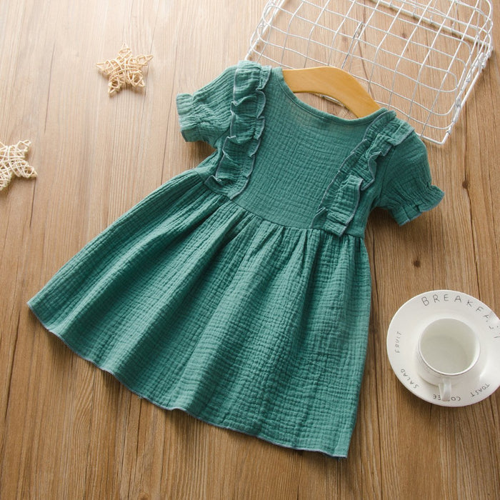 Baby/Toddler's  Color Solid Round-collar dress