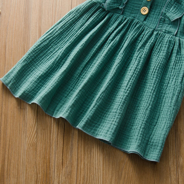 Baby/Toddler's  Color Solid Round-collar dress