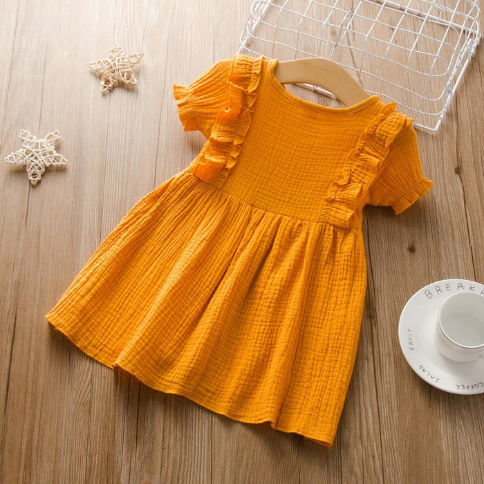 Baby/Toddler's  Color Solid Round-collar dress