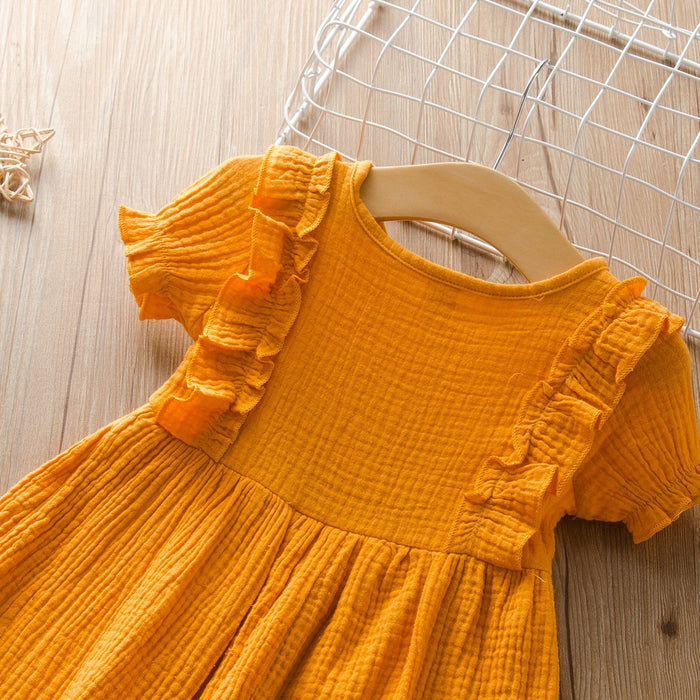 Baby/Toddler's  Color Solid Round-collar dress