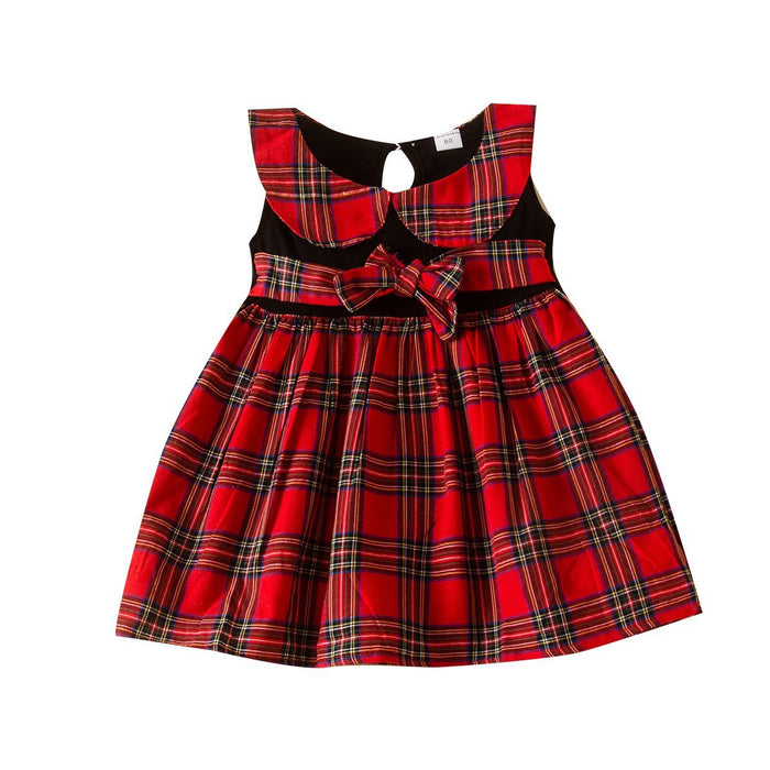 Vestido sin mangas con entramado para bebé/niño pequeño