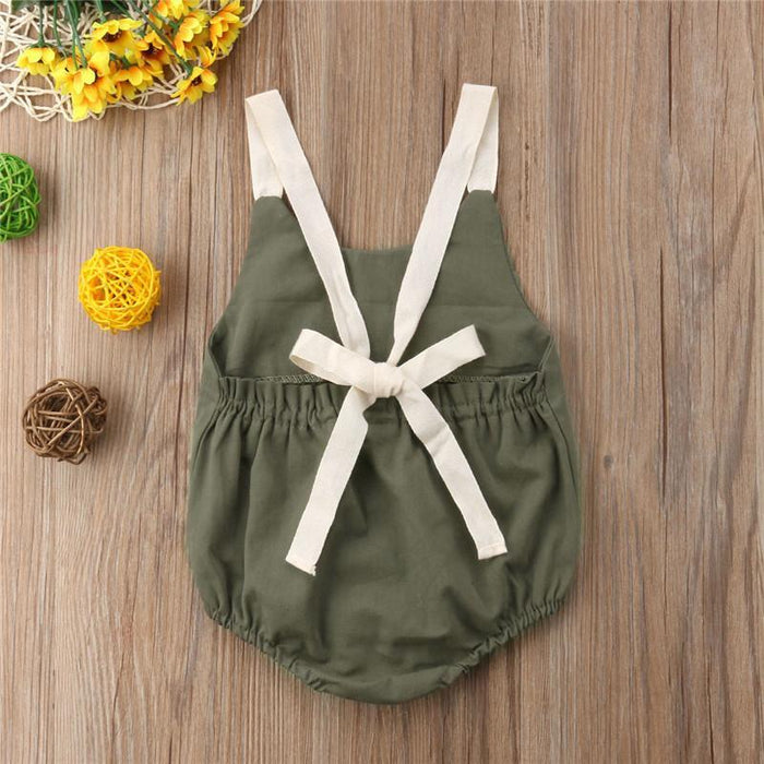 Baby Girl Solid color Sleeveless Romper