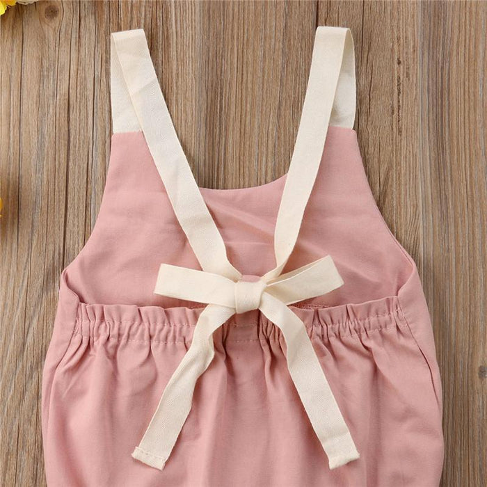 Baby Girl Solid color Sleeveless Romper