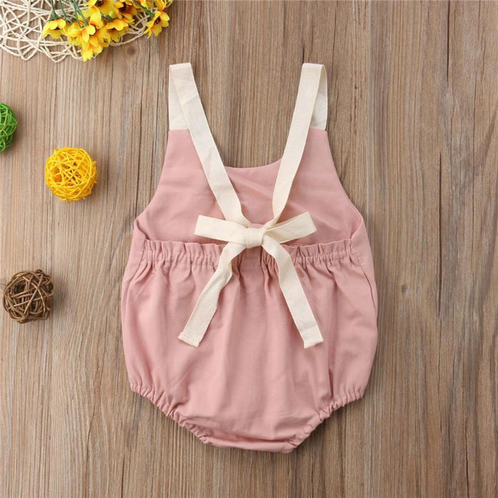 Baby Girl Solid color Sleeveless Romper