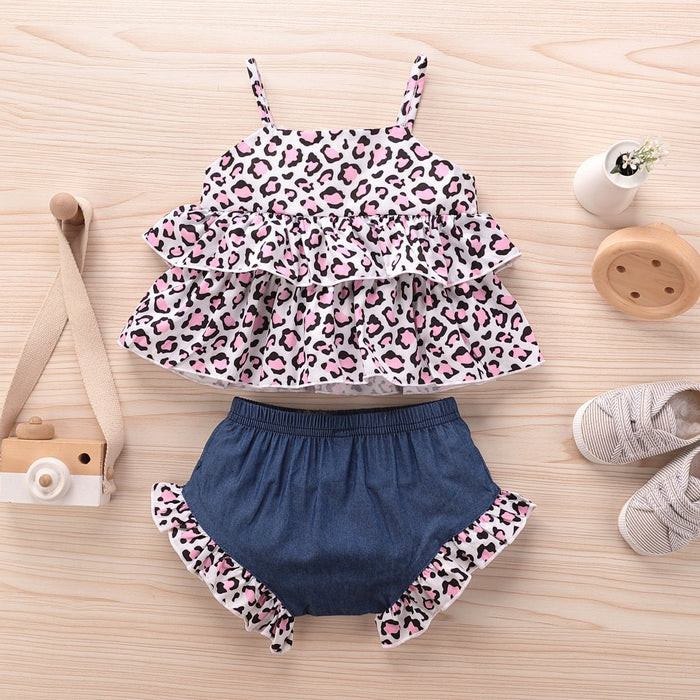 Baby Leopard Top and Shorts Sets