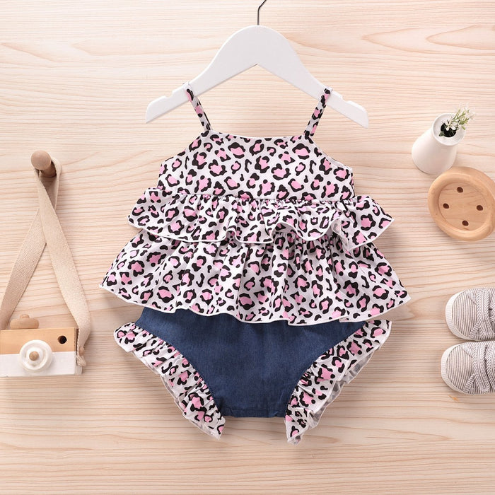 Baby Leopard Top and Shorts Sets