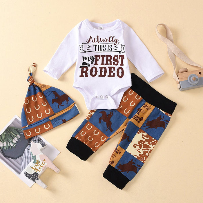 3-piece Long Sleeve Top, Bottom and Hat Set for Baby