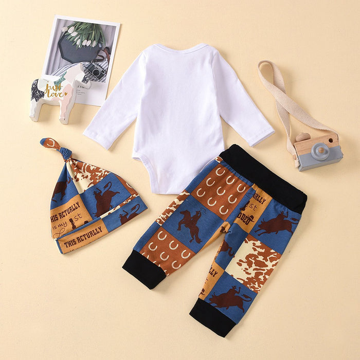 3-piece Long Sleeve Top, Bottom and Hat Set for Baby