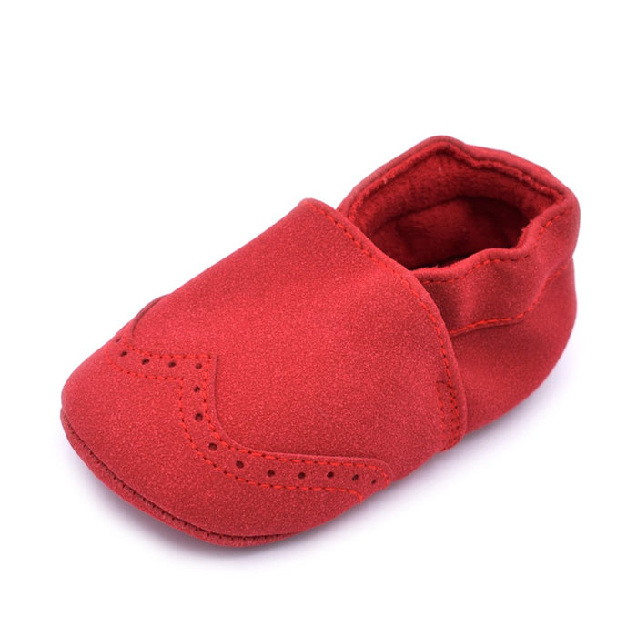 Baby Fashionable Solid Leather Antiskid Prewalker Shoes