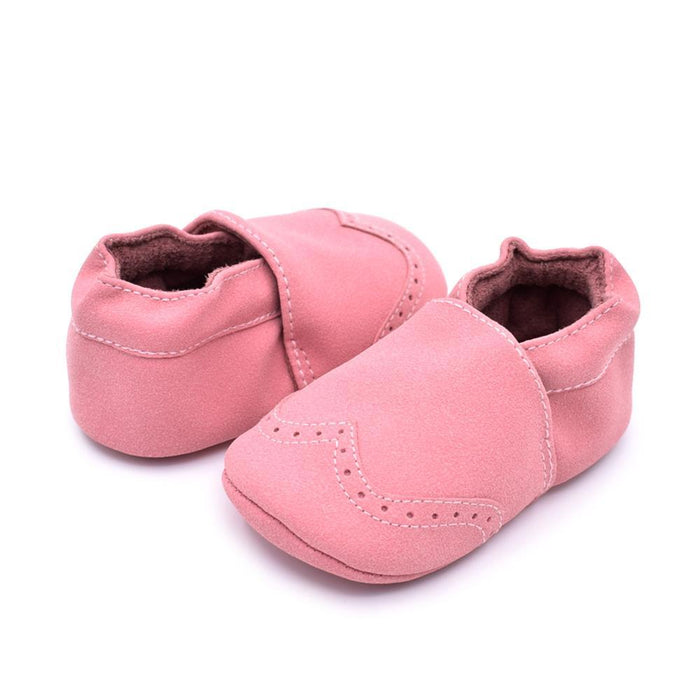 Baby Fashionable Solid Leather Antiskid Prewalker Shoes