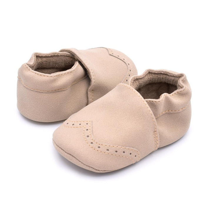 Baby Fashionable Solid Leather Antiskid Prewalker Shoes