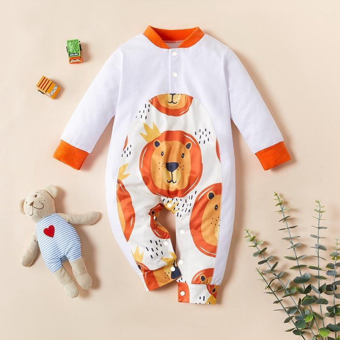 Baby bodysuit met leeuwprint