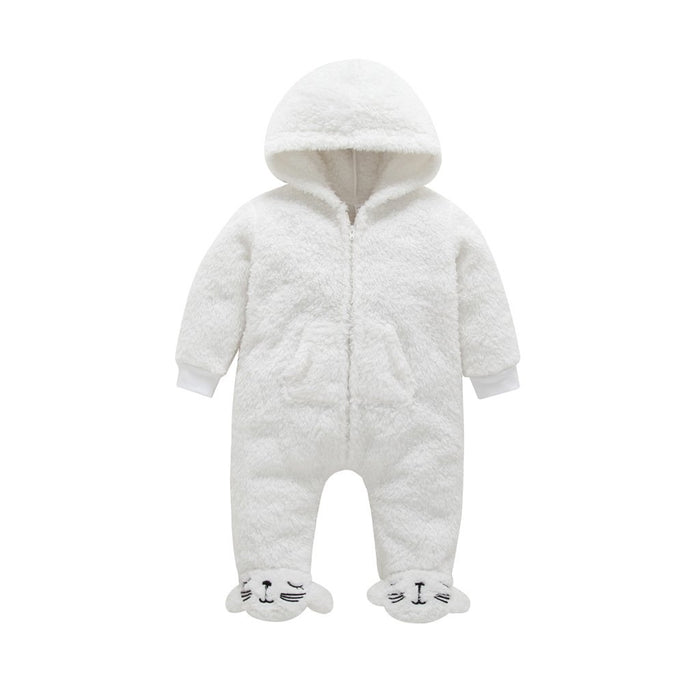 Baby Boy / Girl Bear Design Winter Hooded Jumpsuit