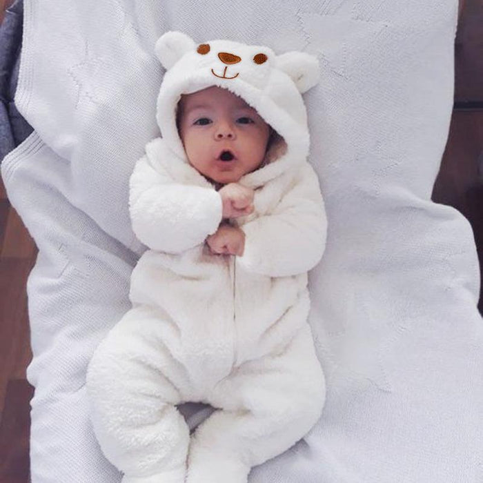 Baby Boy / Girl  Bear Design Winter Hooded Jumpsuit