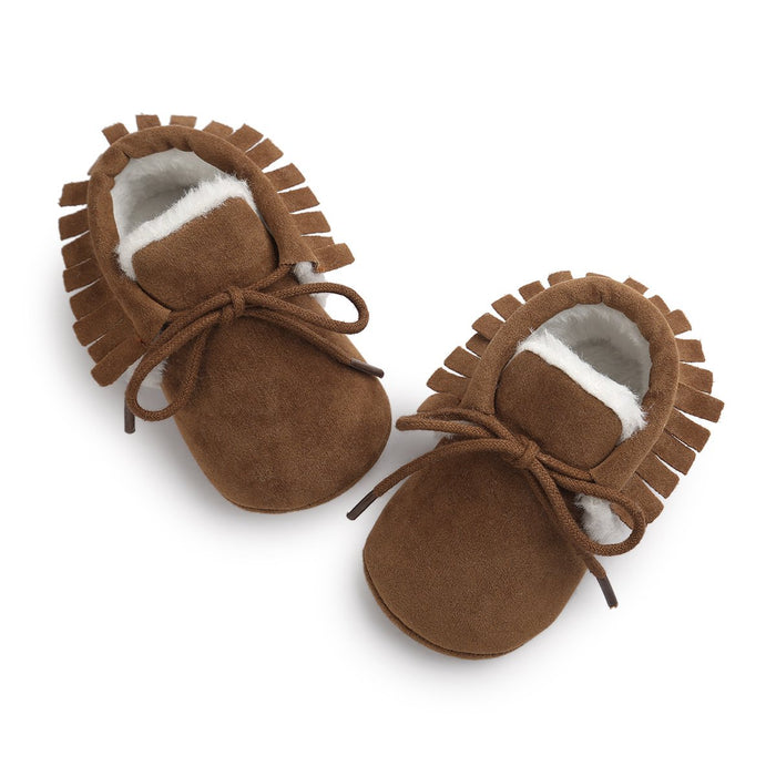 Zapatos para primeros pasos con borlas para bebés y niños pequeños