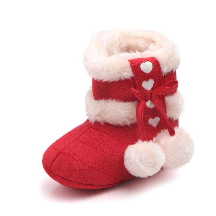 Baby / Toddler Solid Velvet Fluff Prewalker Shoes