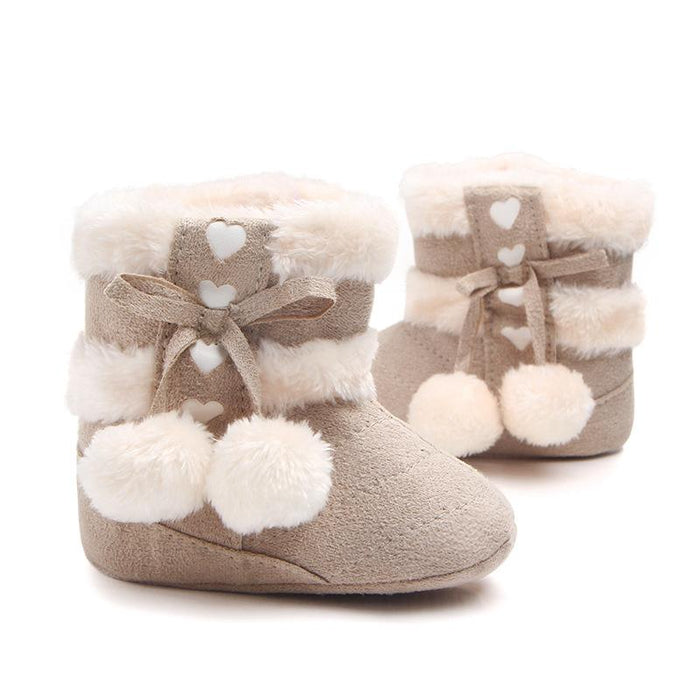 Baby / Toddler Solid Velvet Fluff Prewalker Shoes