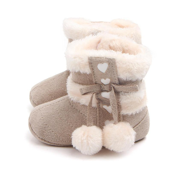 Baby / Toddler Solid Velvet Fluff Prewalker Shoes