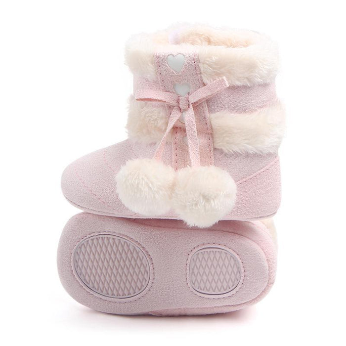 Baby / Toddler Solid Velvet Fluff Prewalker Shoes