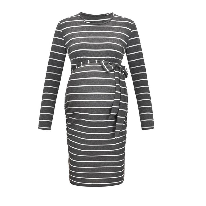 Casual Striped Nursing Dress