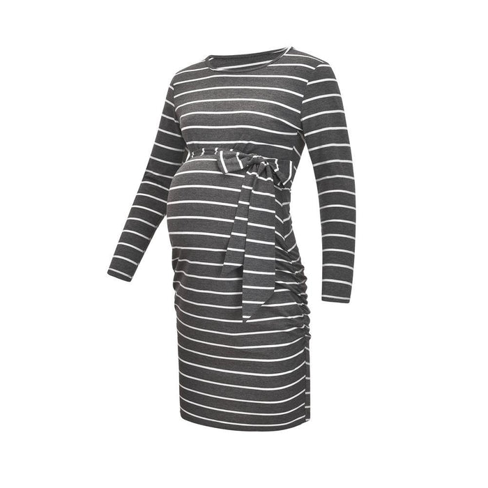 Casual Striped Nursing Dress