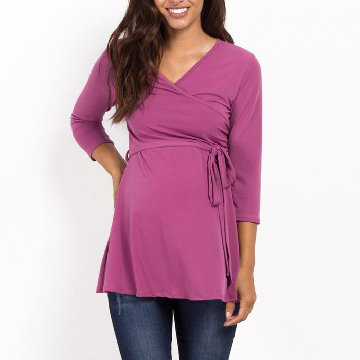 Casual solid color nursing top