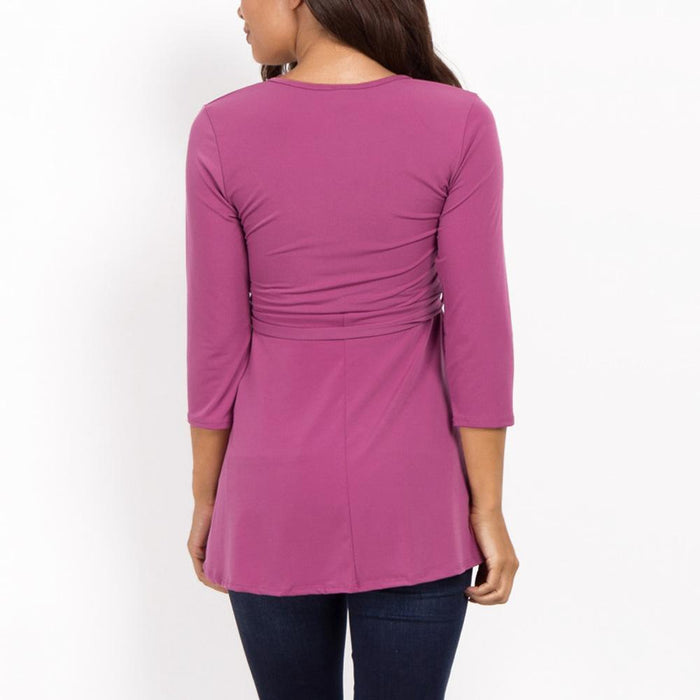 Casual solid color nursing top