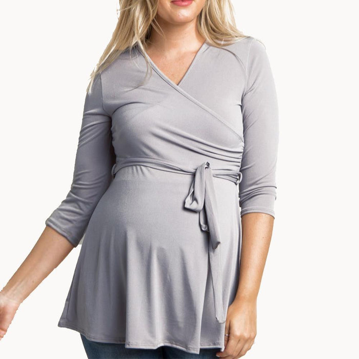 Casual solid color nursing top