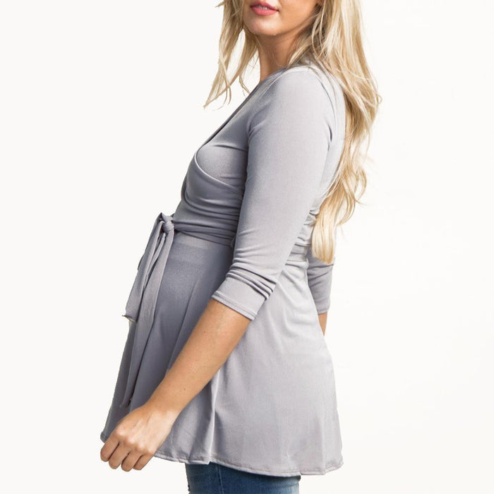 Casual solid color nursing top