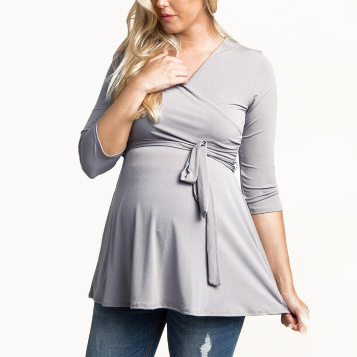 Casual solid color nursing top