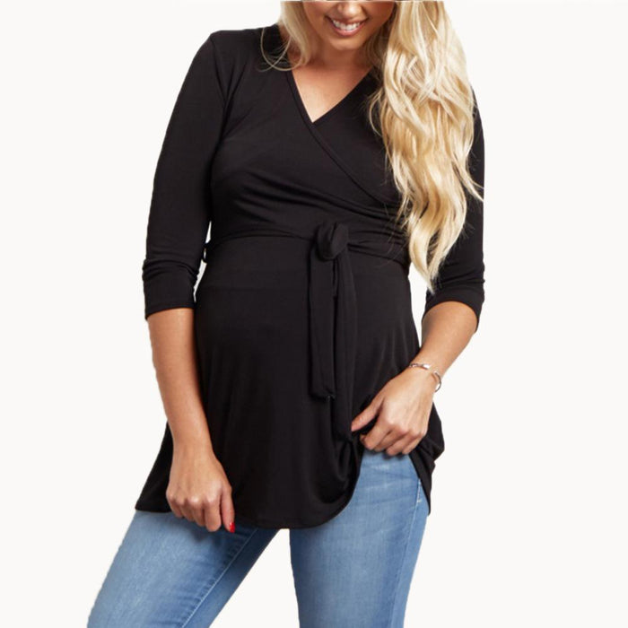 Casual solid color nursing top