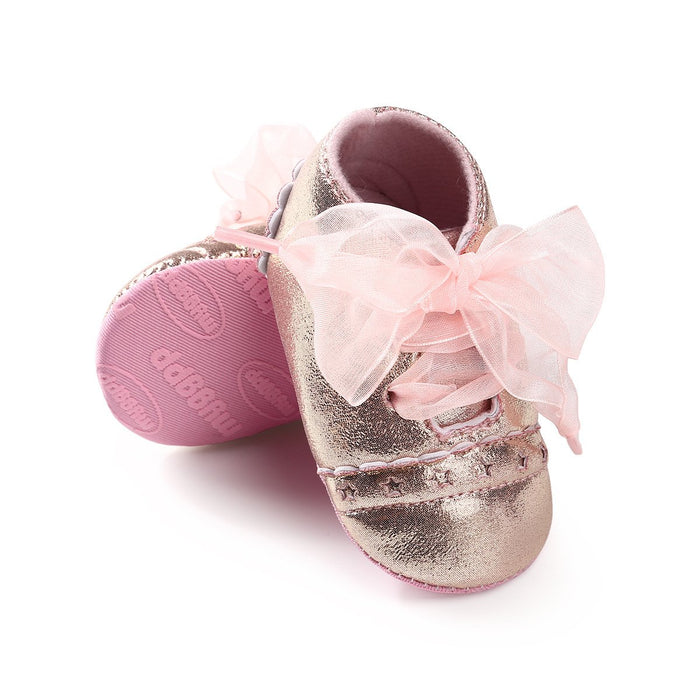 Baby/peuter zoete effen strik decor prinses Prewalker schoenen