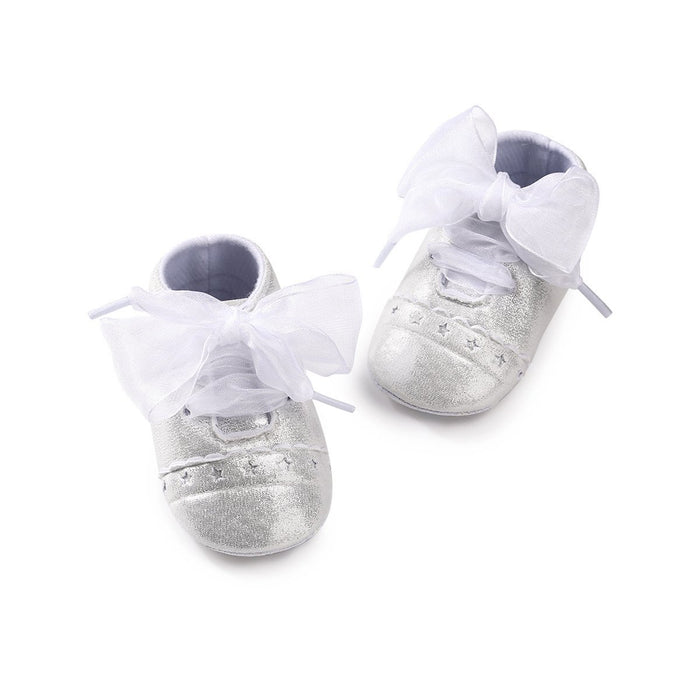 Baby/peuter zoete effen strik decor prinses Prewalker schoenen