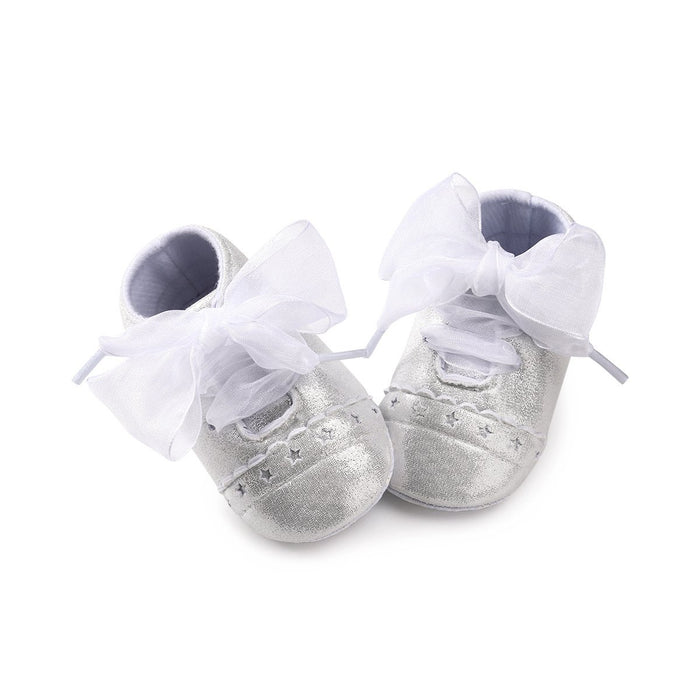 Baby/peuter zoete effen strik decor prinses Prewalker schoenen