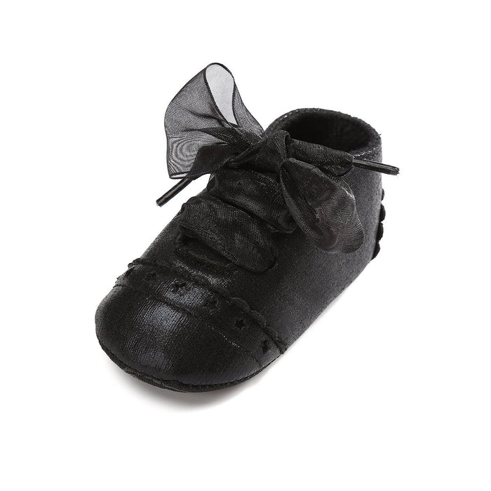 Baby/peuter zoete effen strik decor prinses Prewalker schoenen