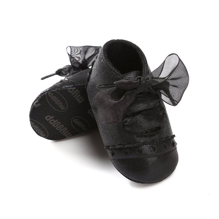 Baby/peuter zoete effen strik decor prinses Prewalker schoenen