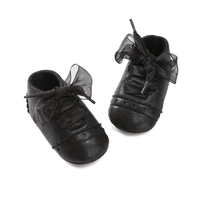 Baby/peuter zoete effen strik decor prinses Prewalker schoenen