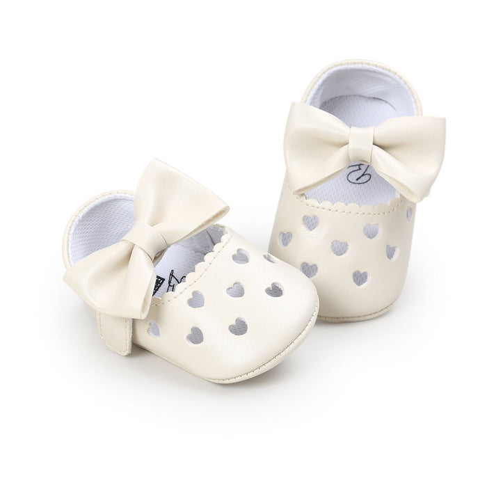 Baby/peuter zoete effen strik decor prinses Prewalker schoenen