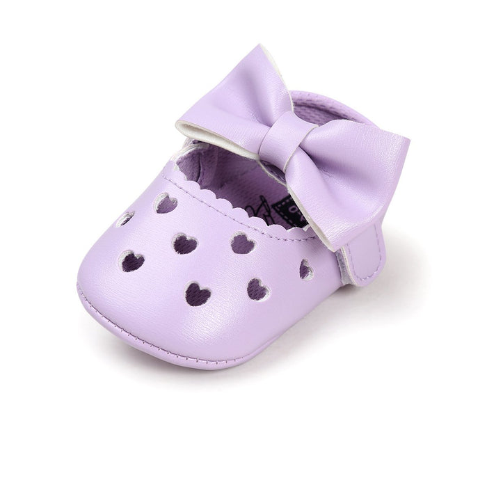 Baby/peuter zoete effen strik decor prinses Prewalker schoenen