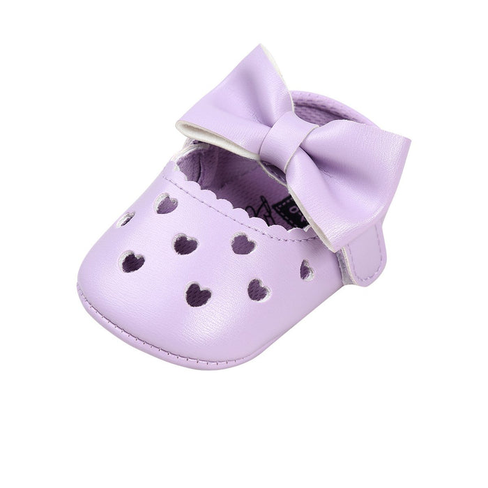 Baby/peuter zoete effen strik decor prinses Prewalker schoenen