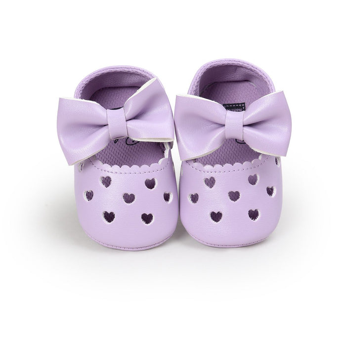 Baby/peuter zoete effen strik decor prinses Prewalker schoenen