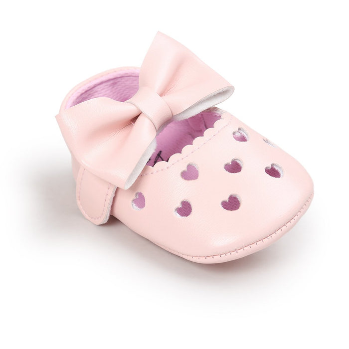 Baby/peuter zoete effen strik decor prinses Prewalker schoenen