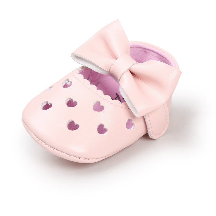 Baby/peuter zoete effen strik decor prinses Prewalker schoenen