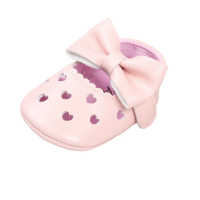 Baby/peuter zoete effen strik decor prinses Prewalker schoenen