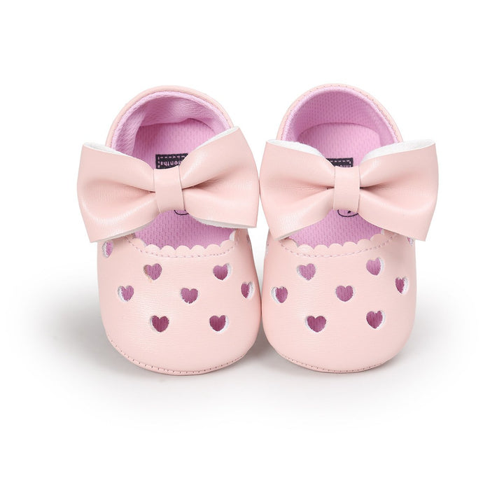 Baby/peuter zoete effen strik decor prinses Prewalker schoenen