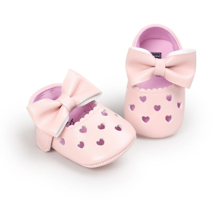 Baby/peuter zoete effen strik decor prinses Prewalker schoenen